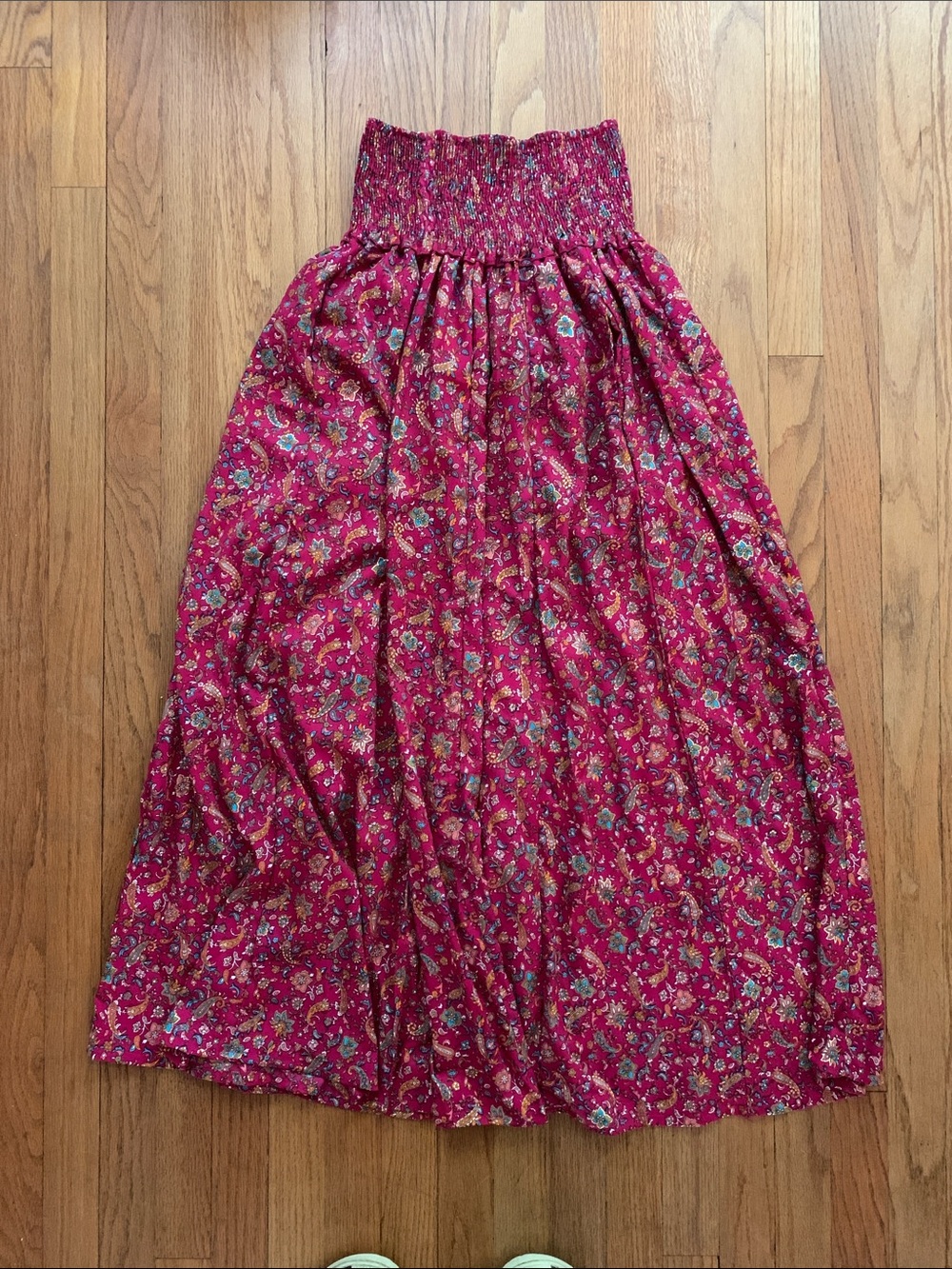 Fuchsia Pink Hippie Indian Silky Wide Leg Pants Free Size Stretch Waist Band